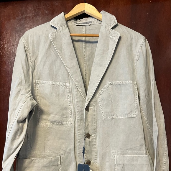 Men’s Onassis Stone Cotton Linen Blazer
